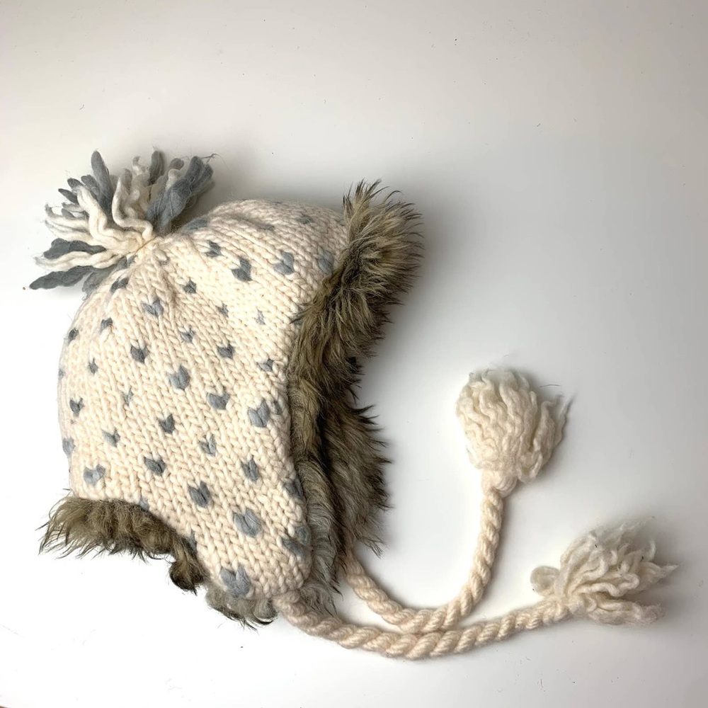 Fur lined trapper hat